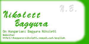 nikolett bagyura business card